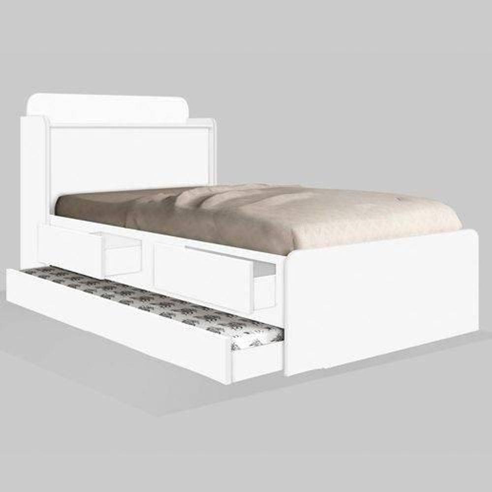 Cama Bau Tamires Branco Com Bau E Com Cama Auxiliar - 2