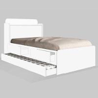 Cama Bau Tamires Branco Com Bau E Com Cama Auxiliar - 2