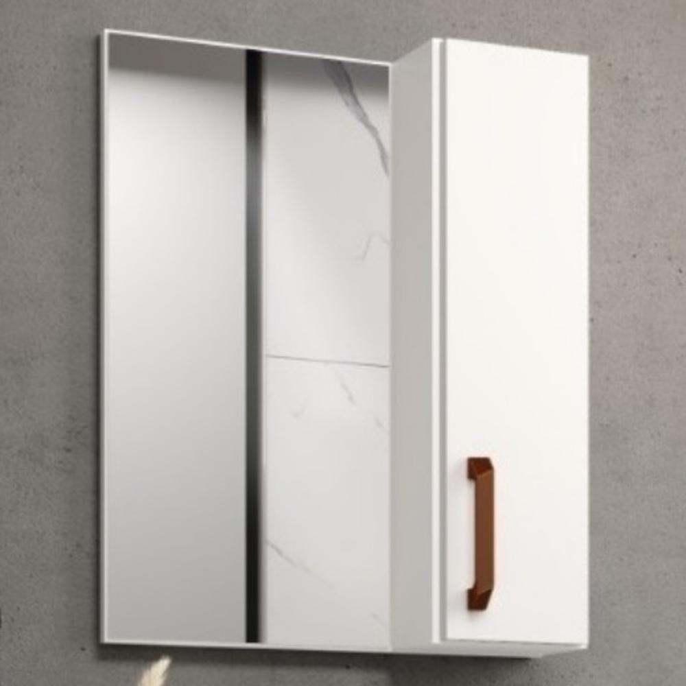 Conjunto Banheiro Gabinete Com Pés 50cm Lavatório E Armário Allegra B06 Branco - Lyam Decor - 3