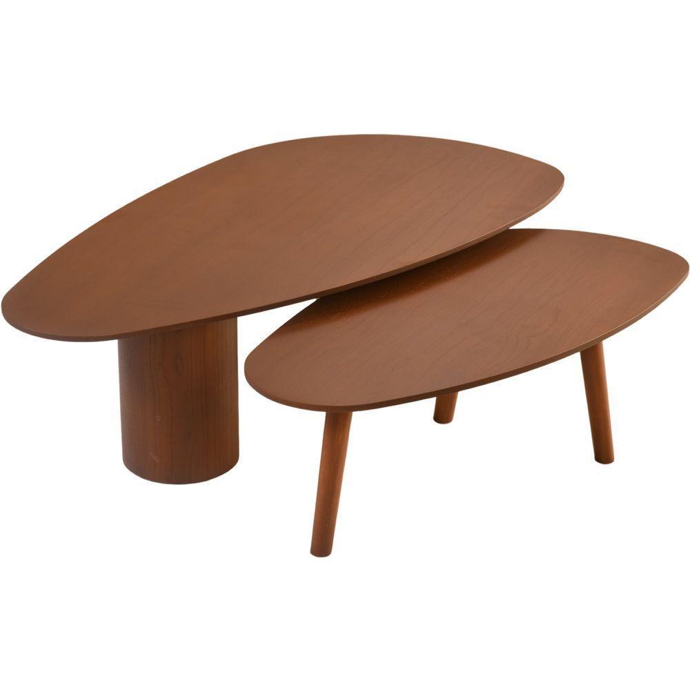 Conjunto Mesa De Centro Imperial Castanho - 1