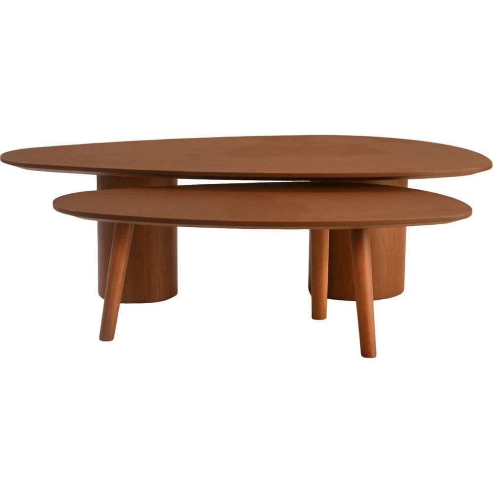 Conjunto Mesa De Centro Imperial Castanho - 4