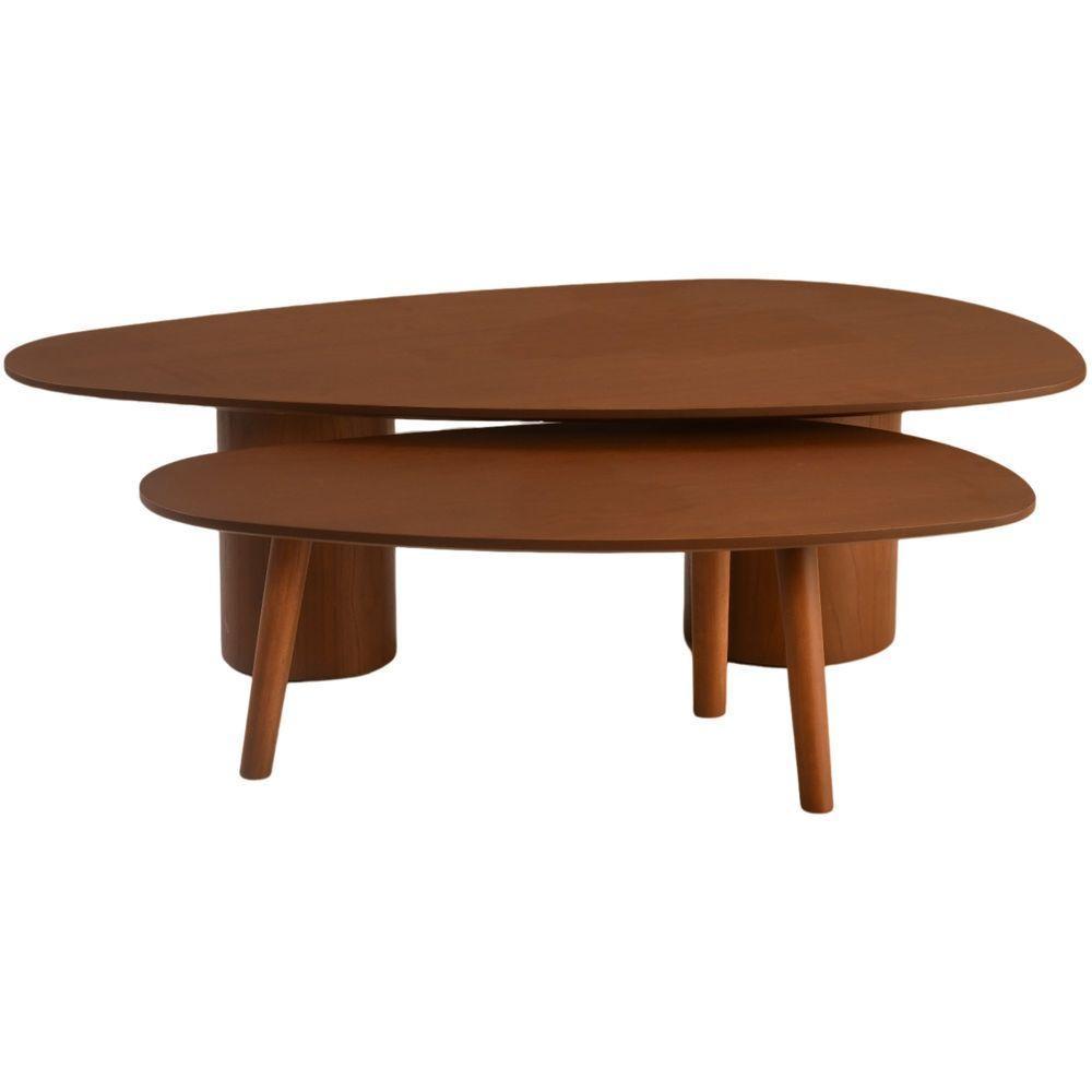 Conjunto Mesa De Centro Imperial Castanho - 7