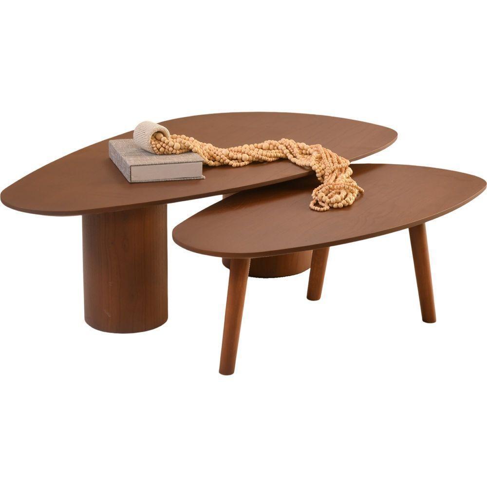 Conjunto Mesa De Centro Imperial Castanho - 9