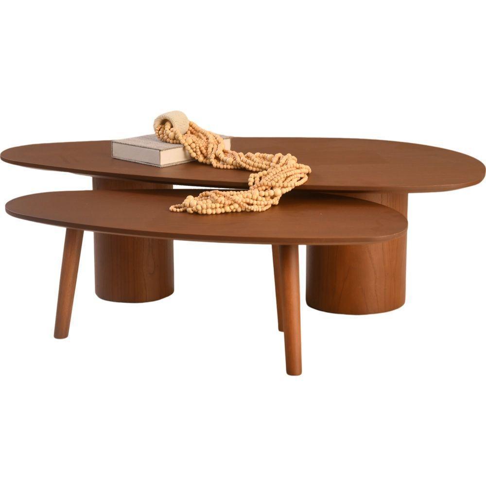 Conjunto Mesa De Centro Imperial Castanho - 10