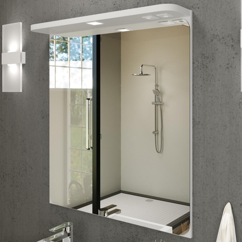 Conjunto Banheiro Gabinete Com Cuba E Espelheira Moira B06 Branco Cristal Noce Amêndoa - Lyam Decor - 3