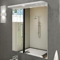 Conjunto Banheiro Gabinete Com Cuba E Espelheira Moira B06 Branco Cristal Noce Amêndoa - Lyam Decor - 3