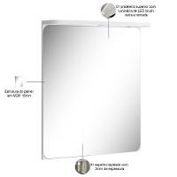 Conjunto Banheiro Gabinete Com Cuba E Espelheira Moira B06 Branco Cristal Noce Amêndoa - Lyam Decor - 7