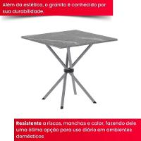 Conjunto De Mesa Tubular 4 Cadeiras 70x70cm Mart Perola Com Tampo Em Granito Topázio Isabel 048 - Tudo De Móveis Botanic Bege - 2