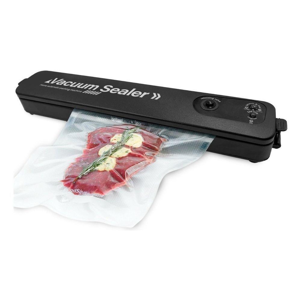 Seladora A Vácuo Doméstica Preta Bivolt Com 10 Sacos Vacuum Sealer Embaladora - 1