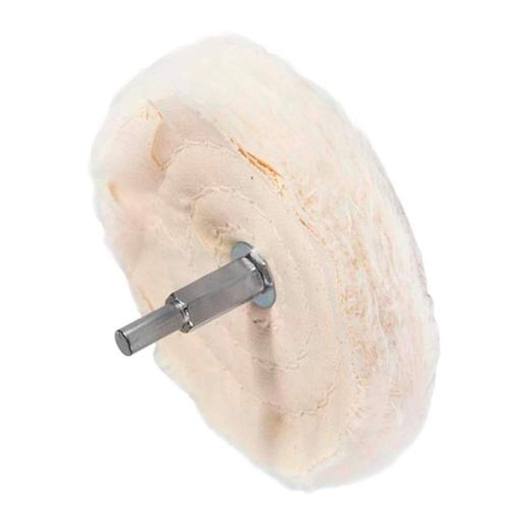 Roda Para Polimento 3'' Com Haste 6,2mm Para Furadeira - Ideal Para Metais Ferrosos E Não Ferrosos - 1