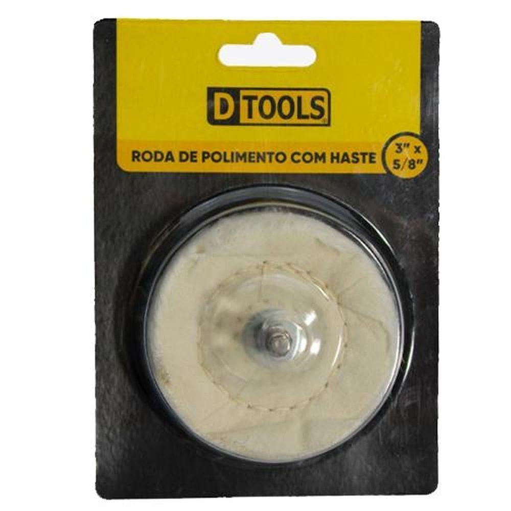 Roda Para Polimento 3'' Com Haste 6,2mm Para Furadeira - Ideal Para Metais Ferrosos E Não Ferrosos - 2
