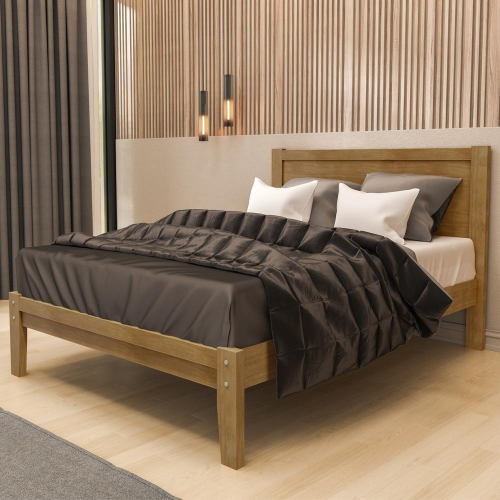Cama Queen De Madeira Maciça Para Colchão 158x198 Cintra F06 Freijó - Lyam Decor - 2
