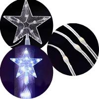 Ponteira Estrela Luzes Leds Branco Enfeite Natal 1m Bivolt