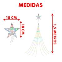 Ponteira Estrela Luzes Leds Branco Enfeite Natal 1,5m Bivolt - 5