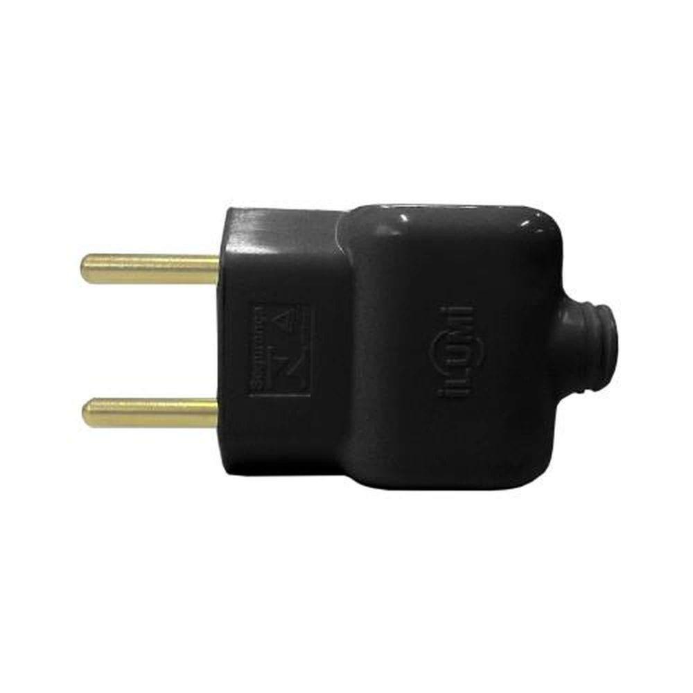 Pino Macho 2p 10a Com Prensa Cabo Preto - Ilumi - 1