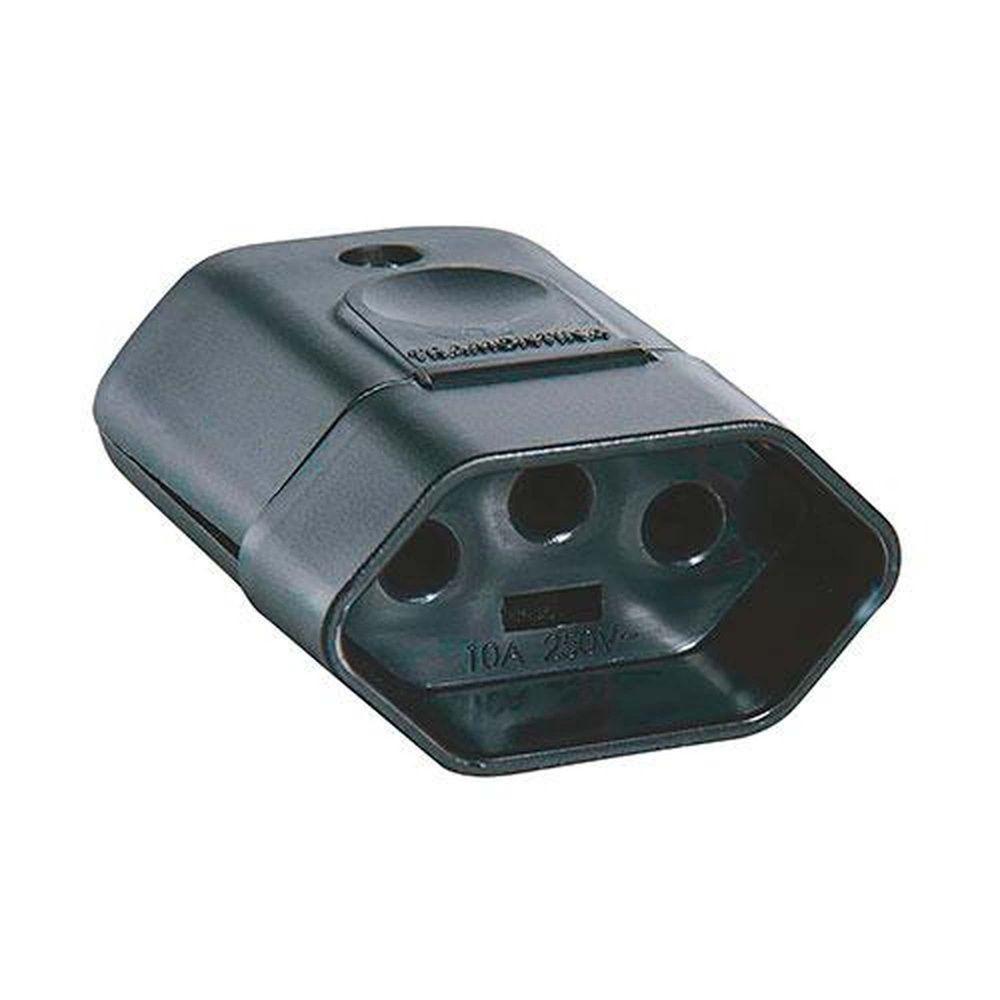 Pino Fêmea 3p 10a Preto - Uso Doméstico - Tramontina - 1