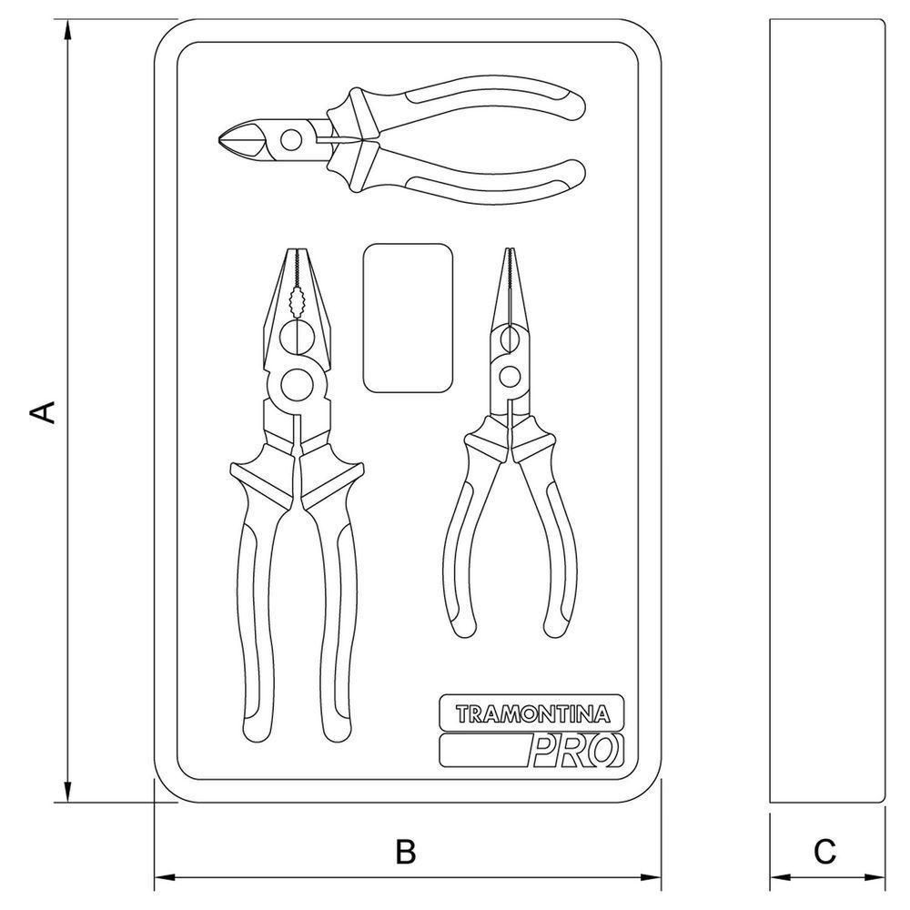 Módulo Com Alicates 3 Peças Tramontina Pro Tramontina - 3