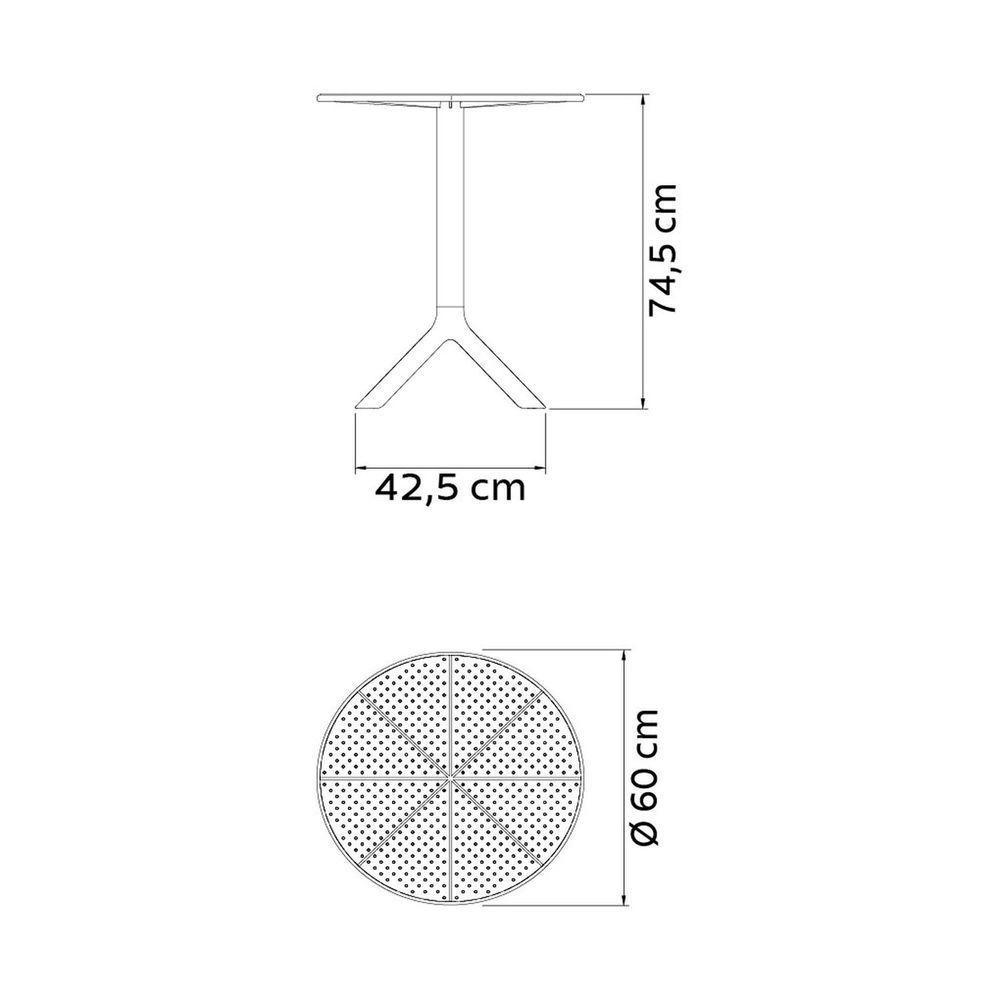 Mesa Tramontina Titânia Em Polipropileno Camurça 60 Cm Tramontina - 7