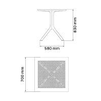 Mesa Tramontina Oberon Em Polipropileno Camurça 70 Cm Tramontina - 6