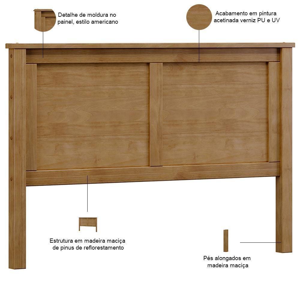 Cabeceira De Madeira Maciça Para Cama Queen Mazzaro F06 Freijó - Lyam Decor - 3