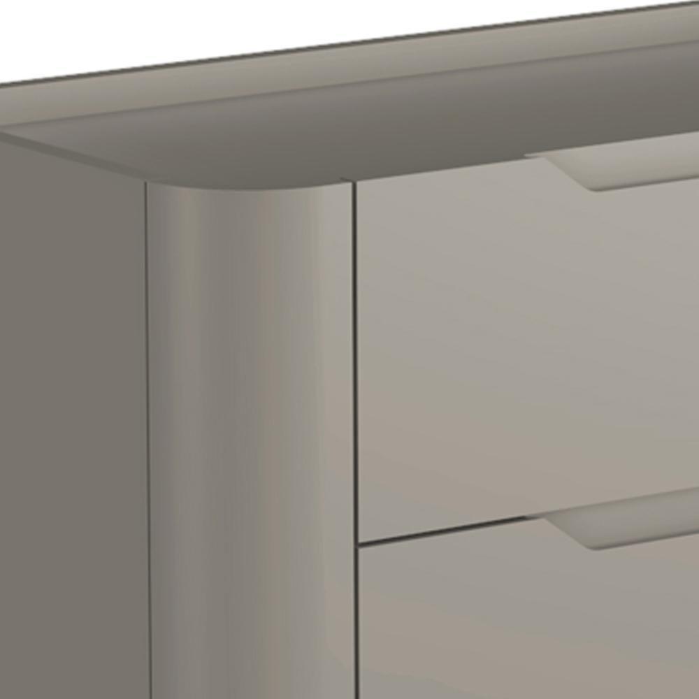 Mesa De Cabeceira Orgânica 3 Gavetas Pés Industrial Preto Bliss I03 Grigio - Lyam Decor - 5