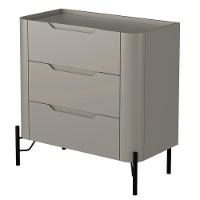 Mesa De Cabeceira Orgânica 3 Gavetas Pés Industrial Preto Bliss I03 Grigio - Lyam Decor