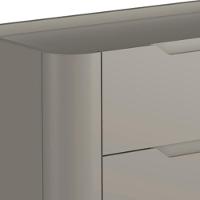 Mesa De Cabeceira Orgânica 3 Gavetas Pés Industrial Preto Bliss I03 Grigio - Lyam Decor - 5