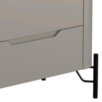 Mesa De Cabeceira Orgânica 3 Gavetas Pés Industrial Preto Bliss I03 Grigio - Lyam Decor - 6