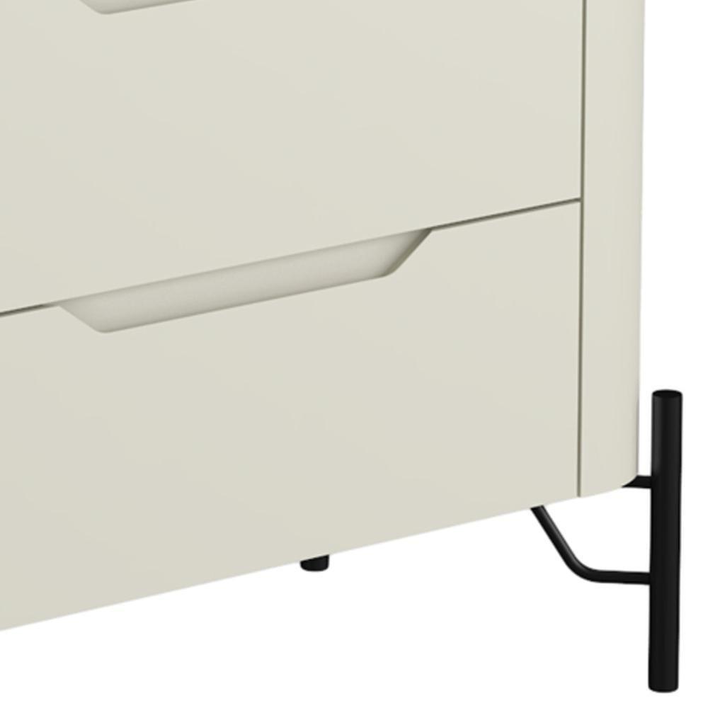 Mesa De Cabeceira Orgânica 3 Gavetas Pés Industrial Preto Bliss I03 Luna - Lyam Decor - 5