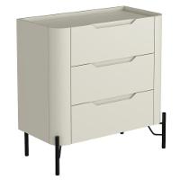 Mesa De Cabeceira Orgânica 3 Gavetas Pés Industrial Preto Bliss I03 Luna - Lyam Decor - 1