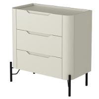 Mesa De Cabeceira Orgânica 3 Gavetas Pés Industrial Preto Bliss I03 Luna - Lyam Decor