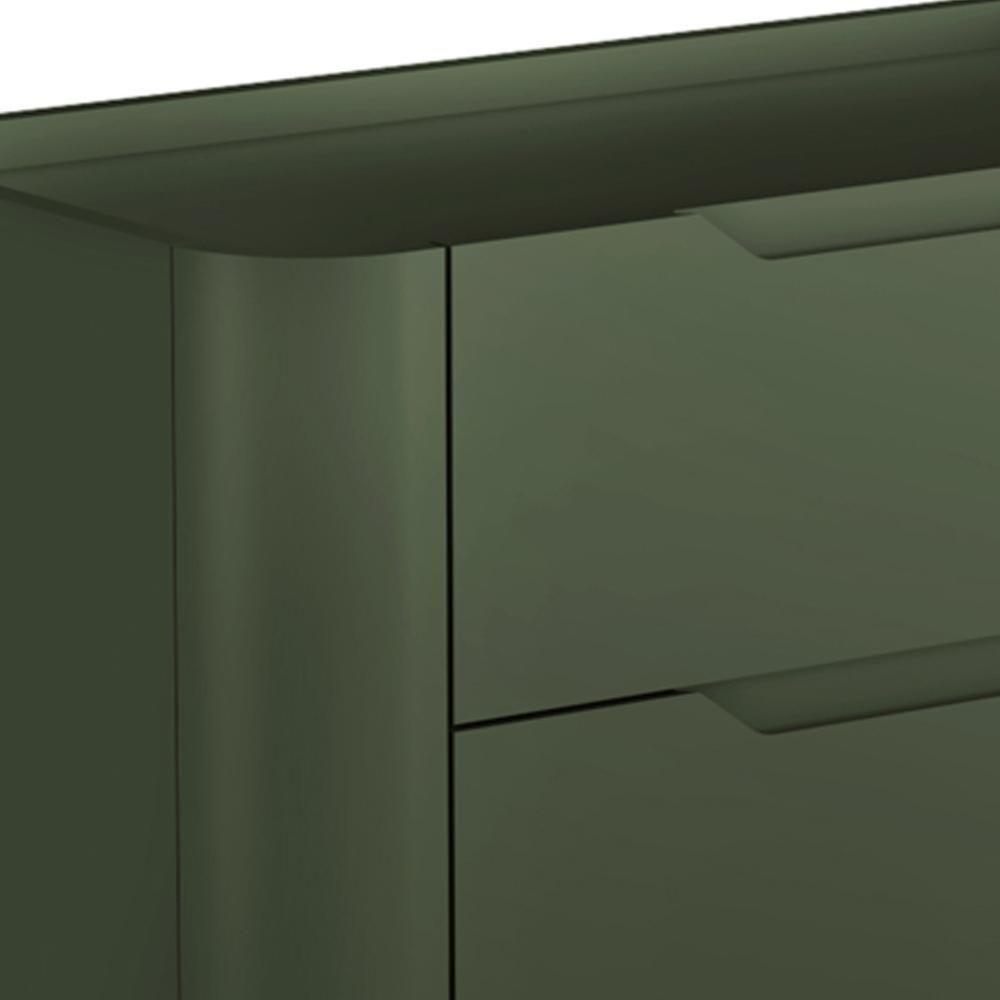 Mesa De Cabeceira Orgânica 3 Gavetas Pés Industrial Preto Bliss I03 Musgo - Lyam Decor - 6