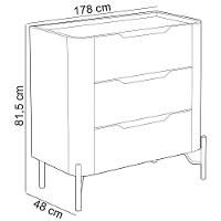 Mesa De Cabeceira Orgânica 3 Gavetas Pés Industrial Preto Bliss I03 Musgo - Lyam Decor - 3