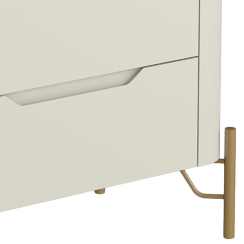 Mesa De Cabeceira Orgânica 3 Gavetas Pés Industrial Dourado Bliss I03 Luna - Lyam Decor - 5