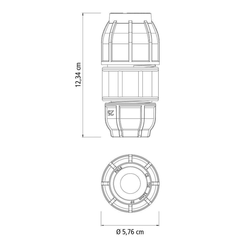 União De Redução De Compressão 32 X 25 Mm Tramontina Para Mangueiras De Pead Tramontina - 3