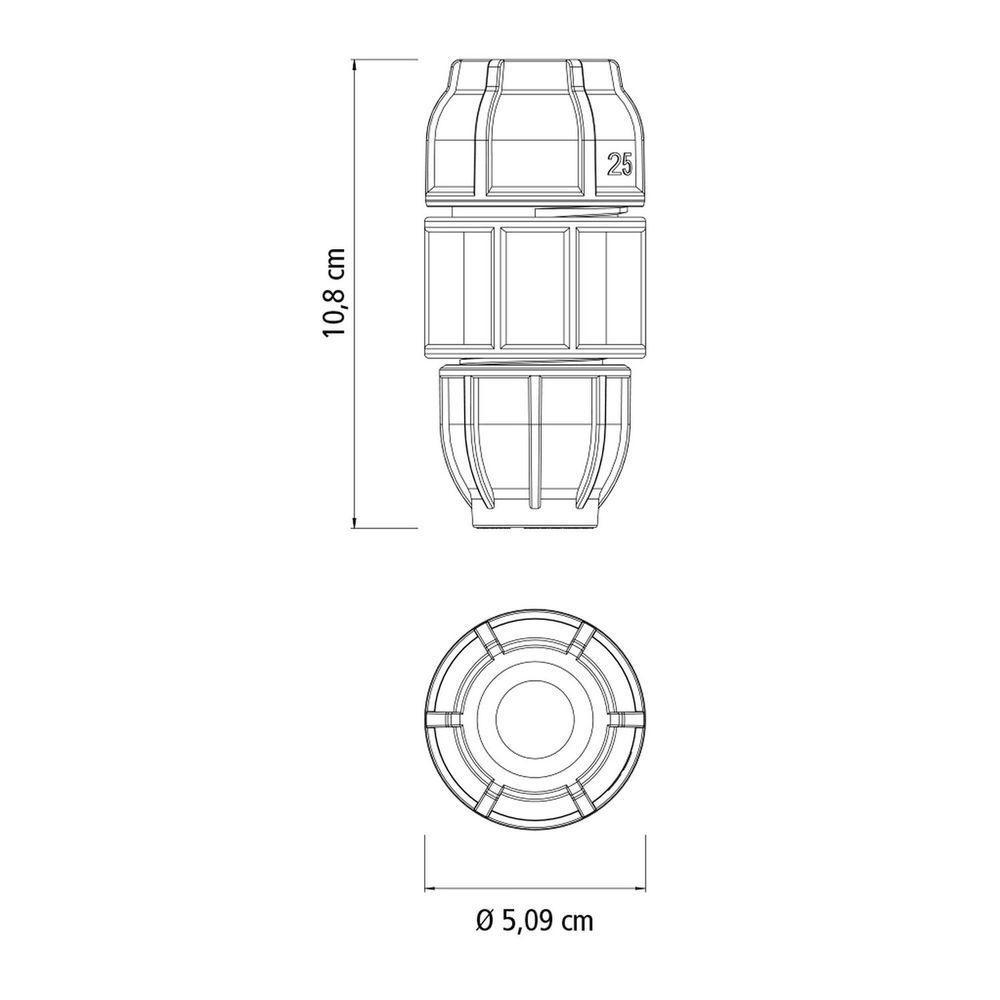 União De Redução De Compressão 25 X 20 Mm Tramontina Para Mangueiras De Pead Tramontina - 3