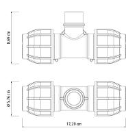 Tê 90° De Compressão Rosca Macho 32 Mm X 1 Tramontina Para Mangueiras De Pead Tramontina - 2
