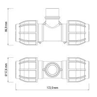 Tê 90° De Compressão Rosca Macho 32 Mm X 1 Tramontina Para Mangueiras De Pead Tramontina - 3