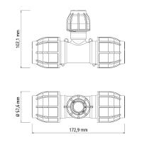 Tê 90º De Compressão 32x20x32 Mm Tramontina Para Mangueiras De Pead Tramontina - 2