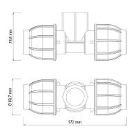Tê 90° De Compressão Rosca Fêmea 32 Mm X 1 Tramontina Para Mangueiras De Pead Tramontina - 2