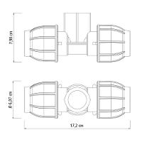 Tê 90° De Compressão Rosca Fêmea 32 Mm X 1 Tramontina Para Mangueiras De Pead Tramontina - 3