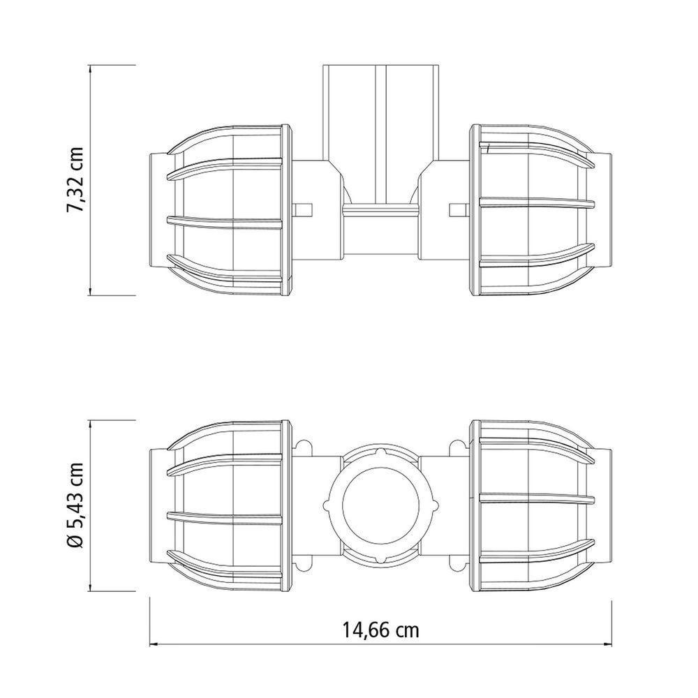 Tê 90° De Compressão Rosca Fêmea 25 Mm X 3-4 Tramontina Para Mangueiras De Pead Tramontina - 3