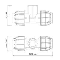 Tê 90° De Compressão Rosca Fêmea 25 Mm X 3-4 Tramontina Para Mangueiras De Pead Tramontina - 2