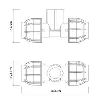 Tê 90° De Compressão Rosca Fêmea 25 Mm X 3-4 Tramontina Para Mangueiras De Pead Tramontina - 3