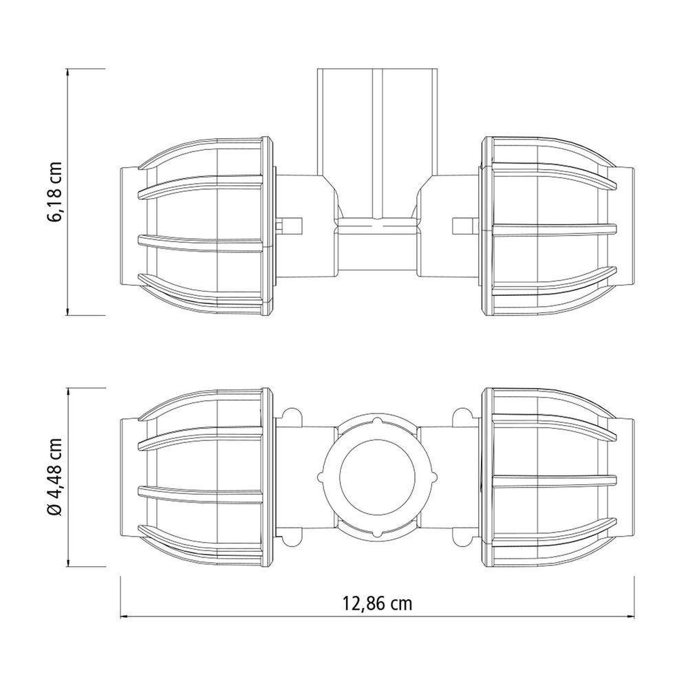 Tê 90° De Compressão Rosca Fêmea 20 Mm X 1-2 Tramontina Para Mangueiras De Pead Tramontina - 3