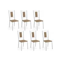 Cadeira De Cozinha Florença C005 Kit 6 Un Cromada-capuccino - Kappesberg - 1