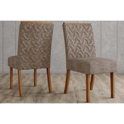 Cadeira De Cozinha Esther Kit 2 Un Nature-linho Marrom - Henn