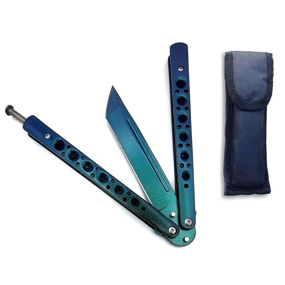 Butterfly Bsl-6 Canivete Com Corte Aço Inox Verde Roxo Fade Profissional Para Tricks - 4