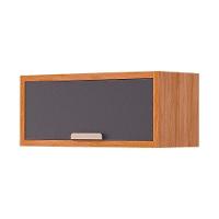 Armário De Cozinha Modulado Eloise Geladeira C- 1 Porta Basculante Riscada 80 Cm Cinamomo-titanium - Mgm - 1