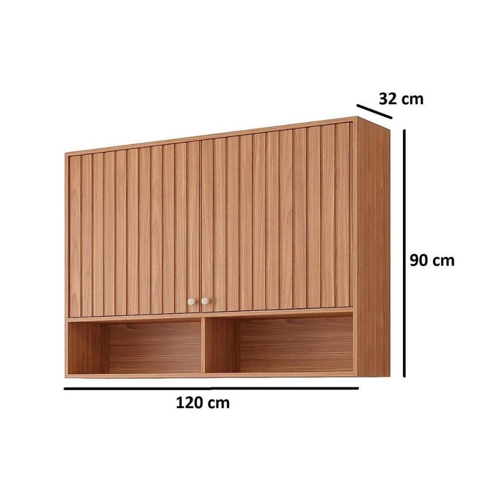 Armário De Cozinha Modulado Divina C- 2 Portas Ripadas 120 Cm Cinamomo - Mgm - 3